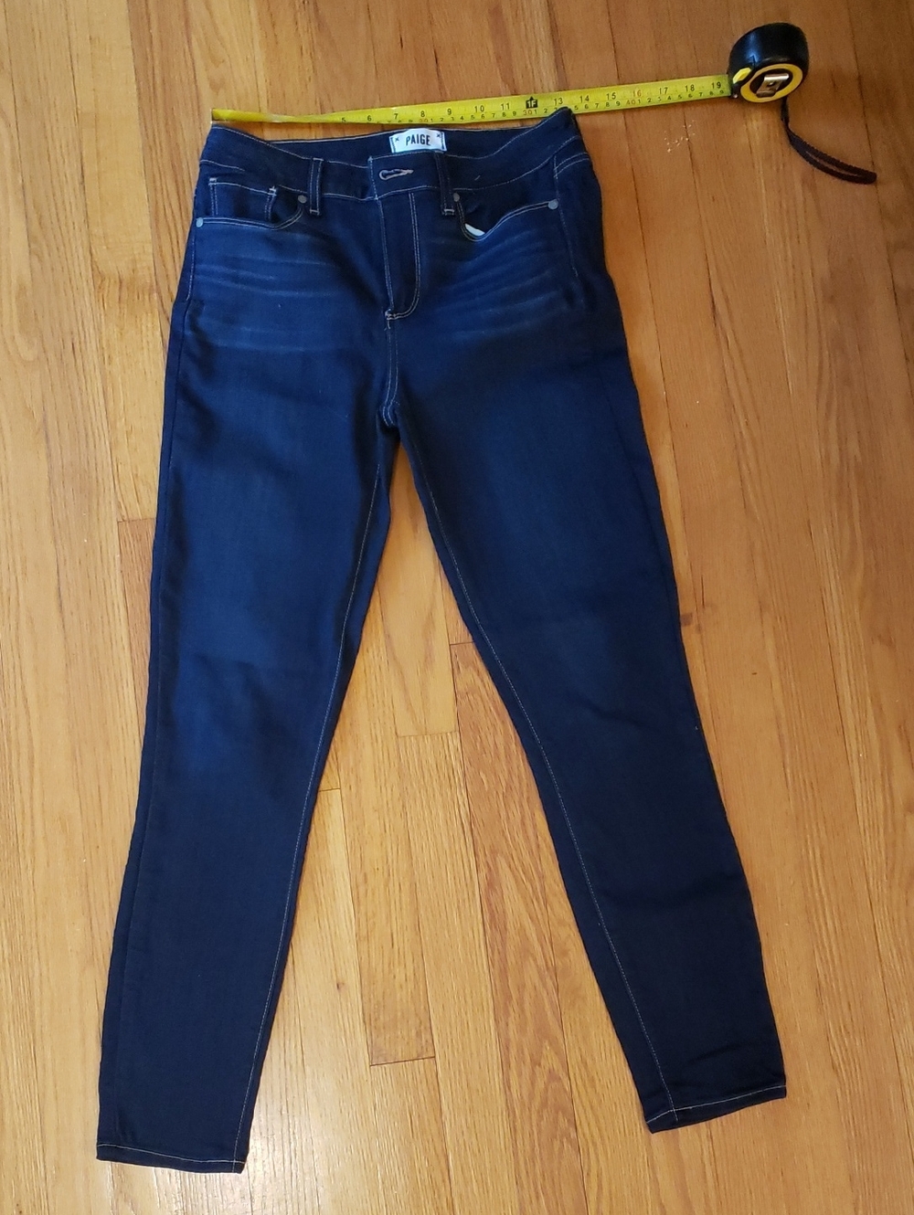 PAIGE Verdugo Ankle Dark Blue High-Rise Skinny Jeans